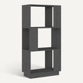 **Technische Titel in het Nederlands:** Minimalistische zwarte boekenplank met open vakken