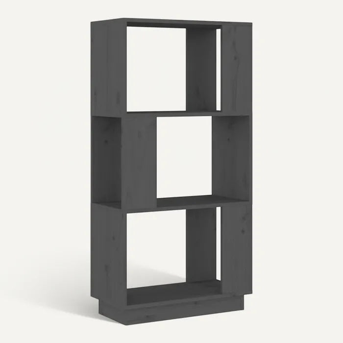 **Technische Titel in het Nederlands:** Minimalistische zwarte boekenplank met open vakken