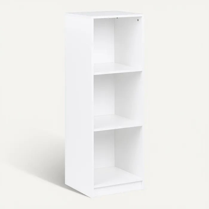 **Technische titel in het Nederlands: "Witte open kast met drie planken"**