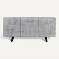 **Houten Dressoir met Etnische Motieven en Zwarte Poten**