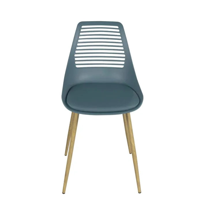 **Technische titel in het Nederlands: Moderne kunststof stoel met houten poten**
